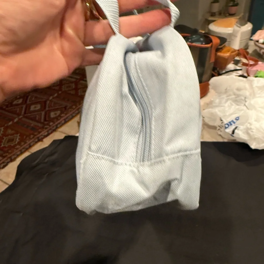 Adidas Light Blue Cosmetic Bag with Red Logo